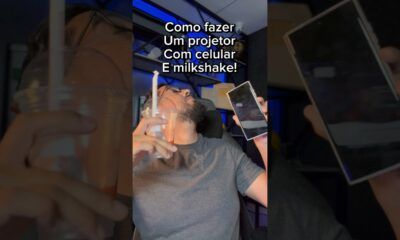 Como fazer um projetor 3D com tampa de Milkshake